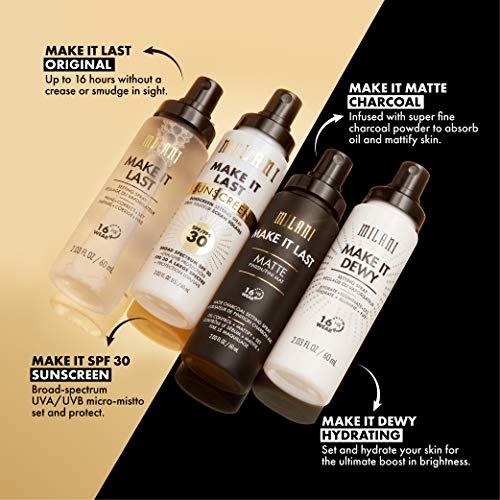 image:imageMilani Highly Rated AntiGravity Black Mascara with Castor Oil and Molded Hourglass Shaped Brush amp Milani Make It Last Sunscreen Setting Spray with SPF30
