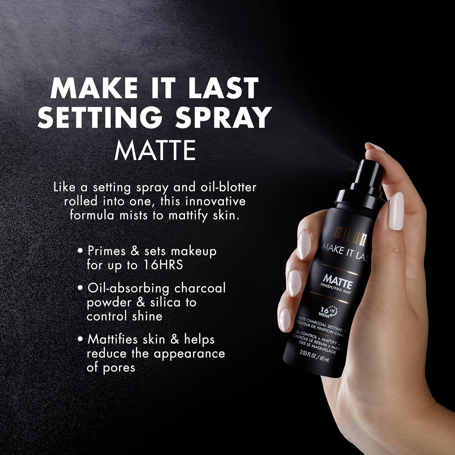 image:imageMilani No Pore Zone Mattifying Primer and Make it Last Charcoal Matte Setting Spray