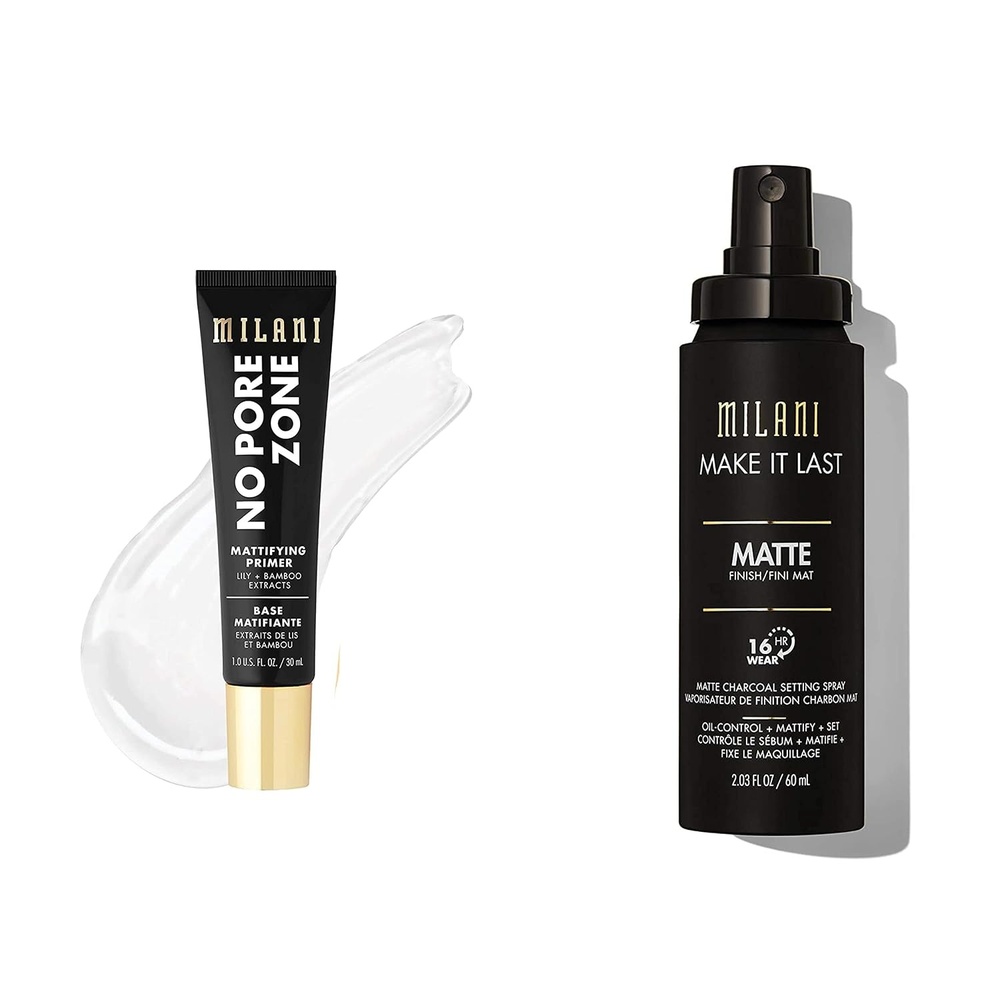 image:imageMilani No Pore Zone Mattifying Primer and Make it Last Charcoal Matte Setting Spray